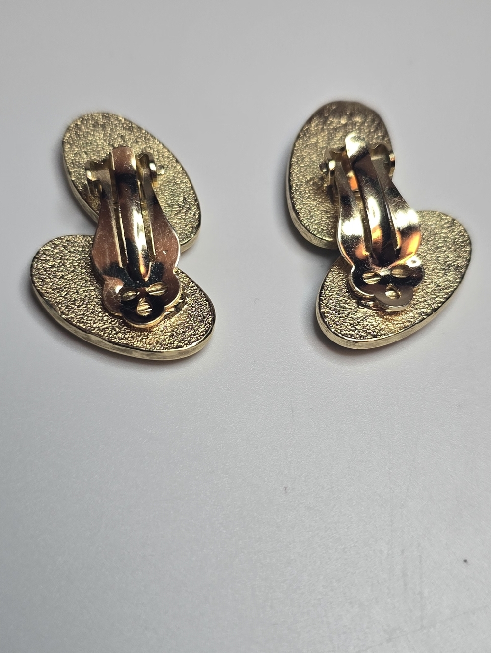 Gold and Black Oval Drop Earrings - Classic Women's Jewelry - Picture 4 of 4